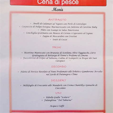 restaurant il riccio menu